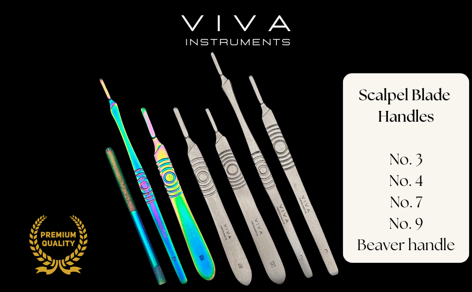 scalpel blade handles number 3, 4, 9, 7 surgical podiatry tools