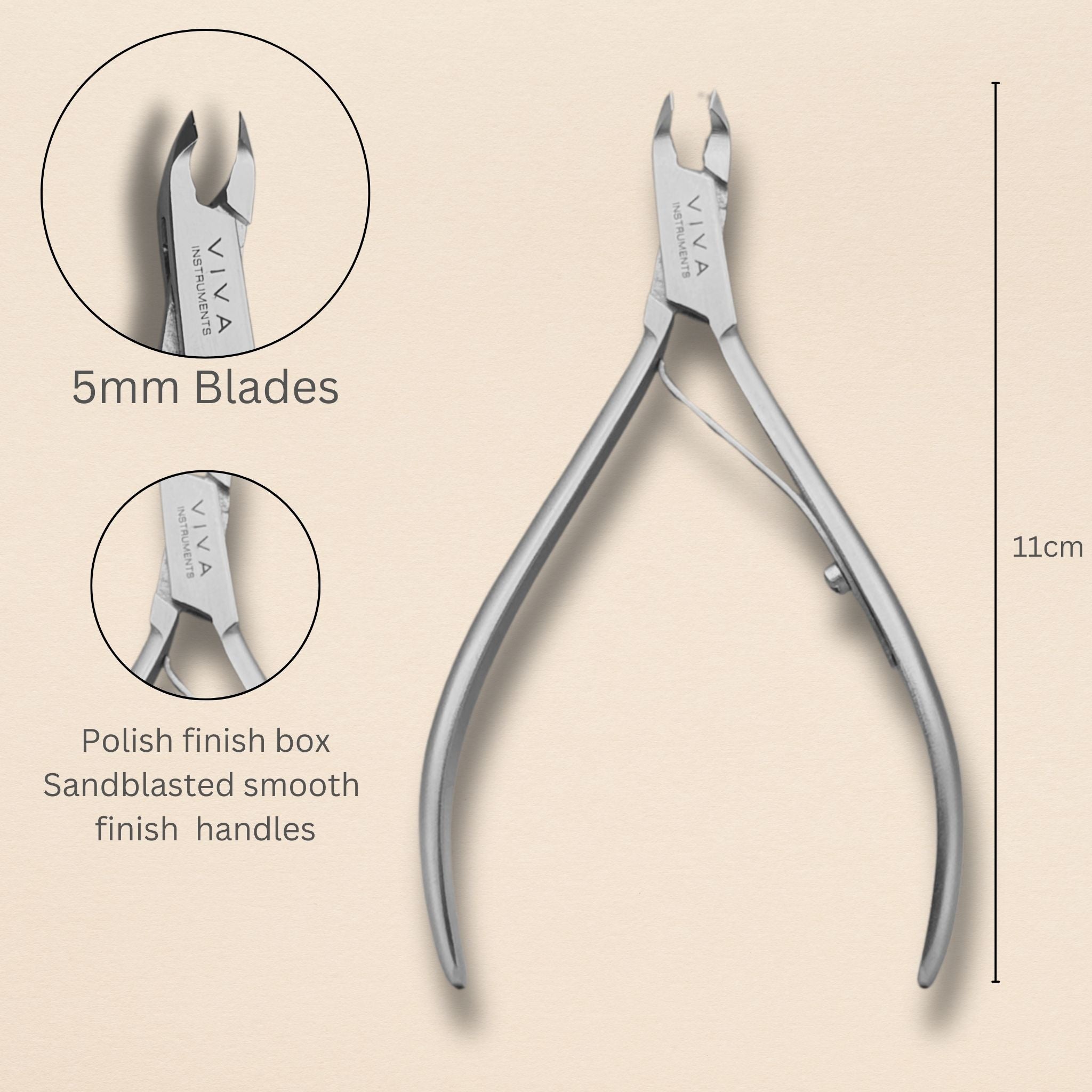 professional cuticle nippers cutters - manicure tools - viva instruments