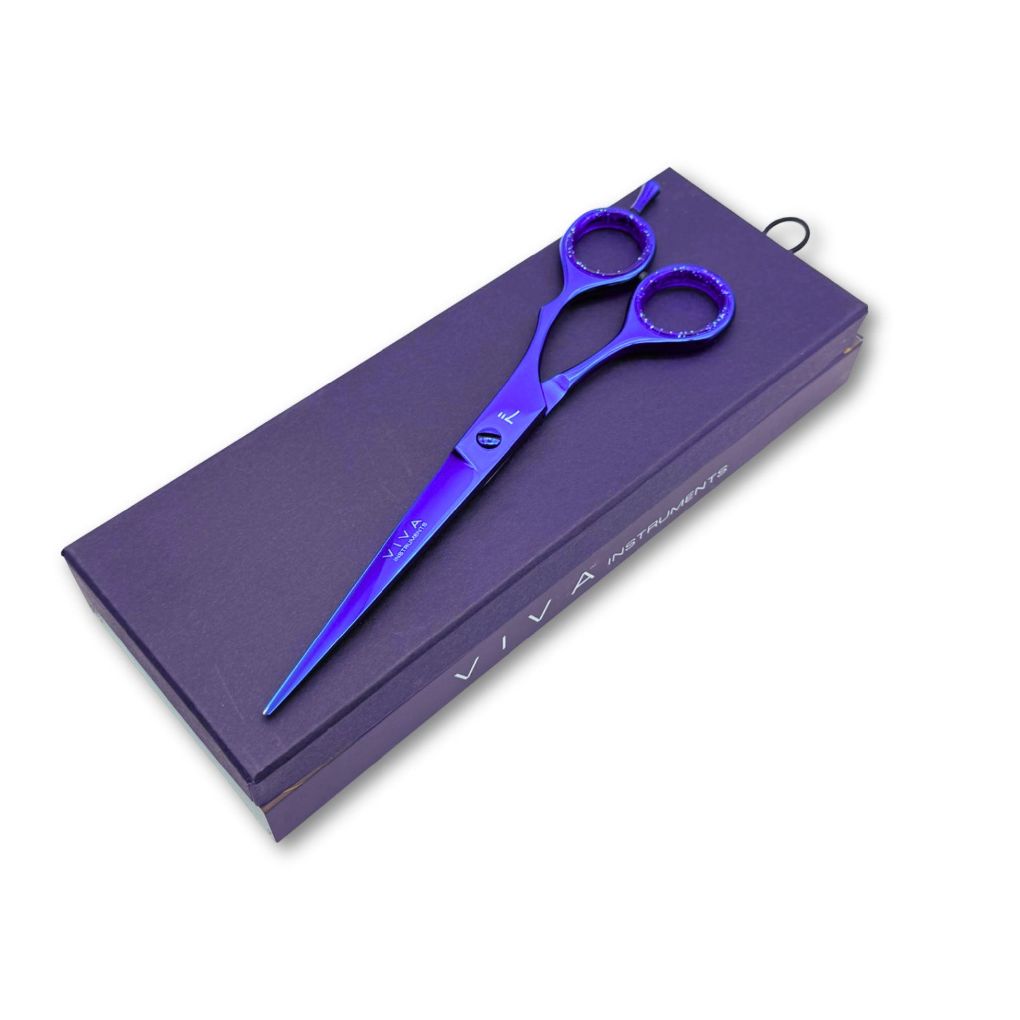 barber scissors haircut shears 7 inch blue colour hairdressing - viva instruments 