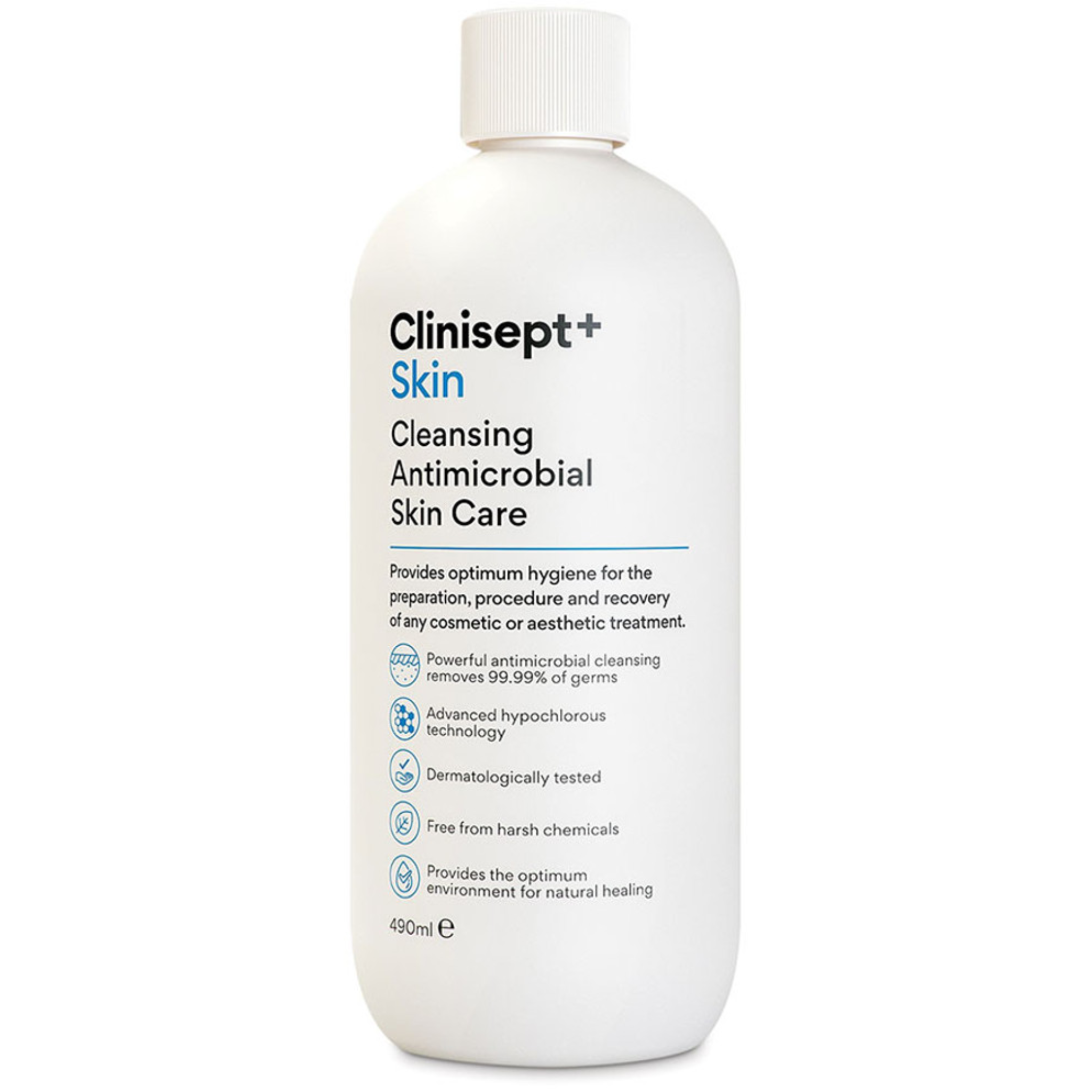 Clinisept Skin cleansing antimicrobial skin care bottle on a white background