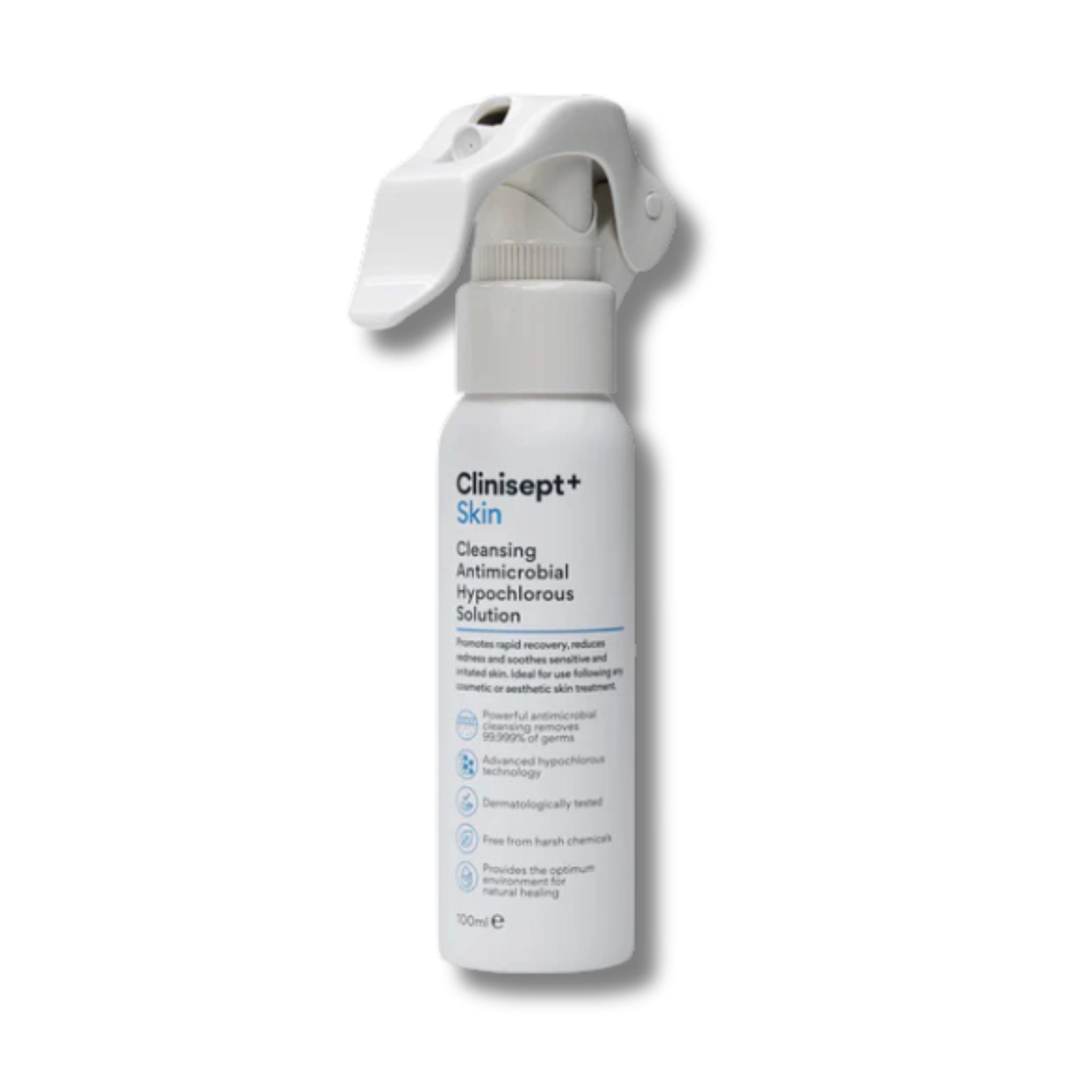Clinisept+ Viva Instruments 100ml Skin White spray bottle with a label on a white background 