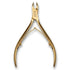 Gold-colored cuticle nail clipper on a white background - viva instruments 