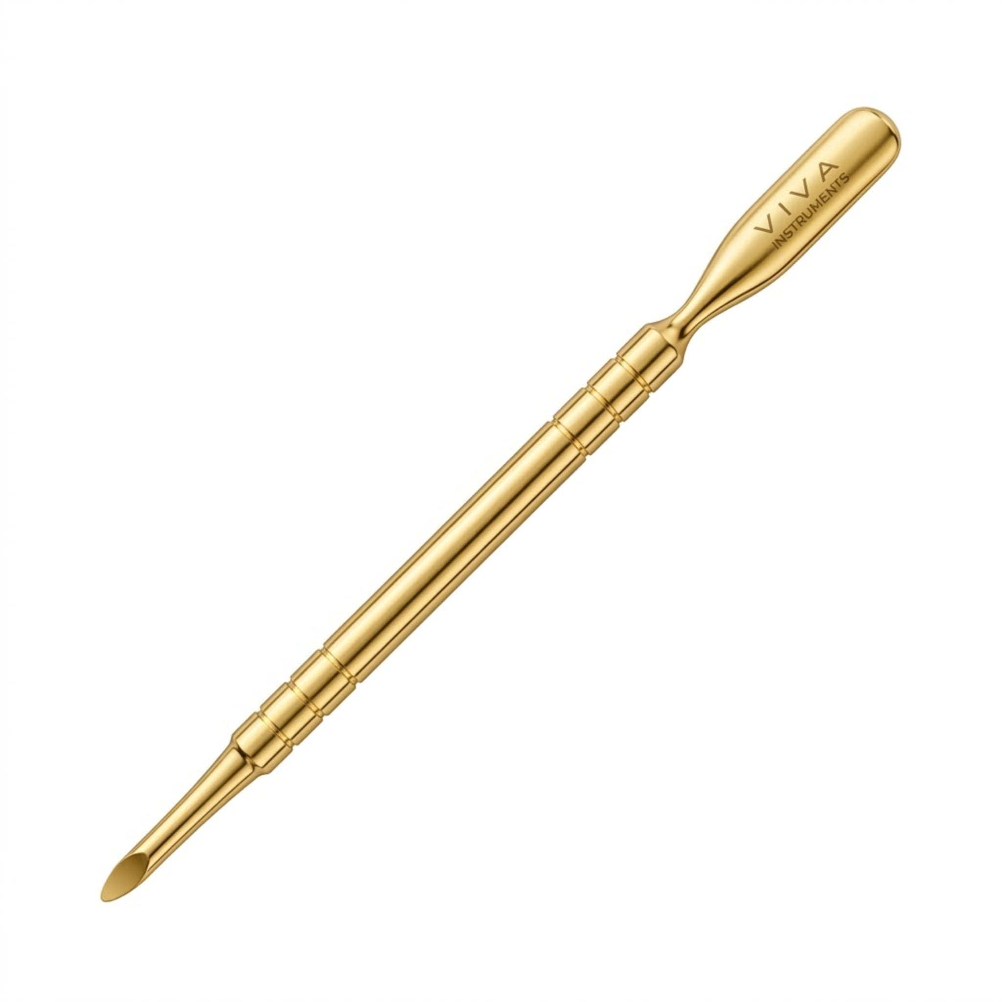 Gold cuticle pusher nail tools double ended - viva instruments 