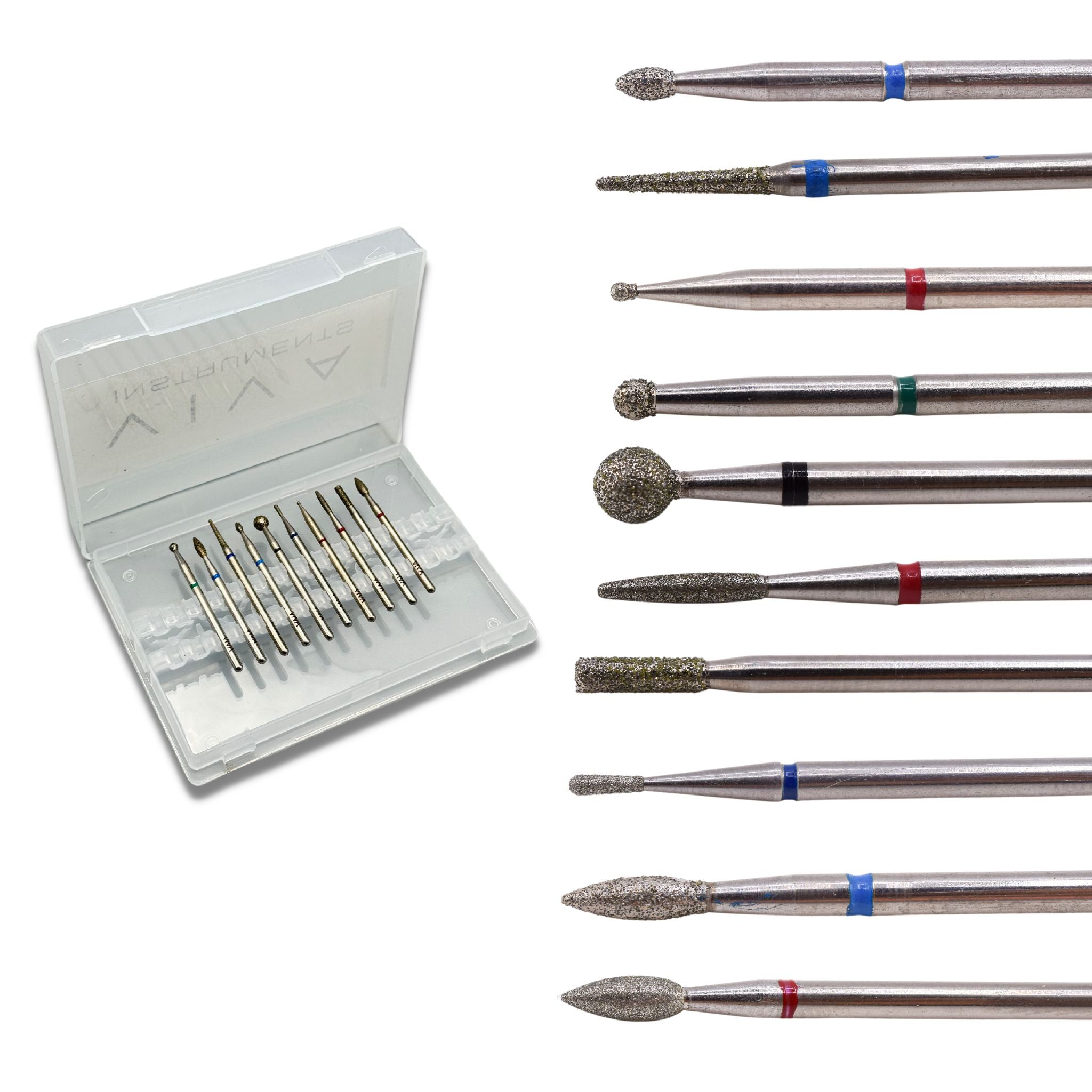diamond nail drill bits for manicure pedicure - viva instruments 