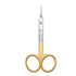 Professional Pair of gold-handled cuticle nail scissors with 'VIVA' branding on a white background