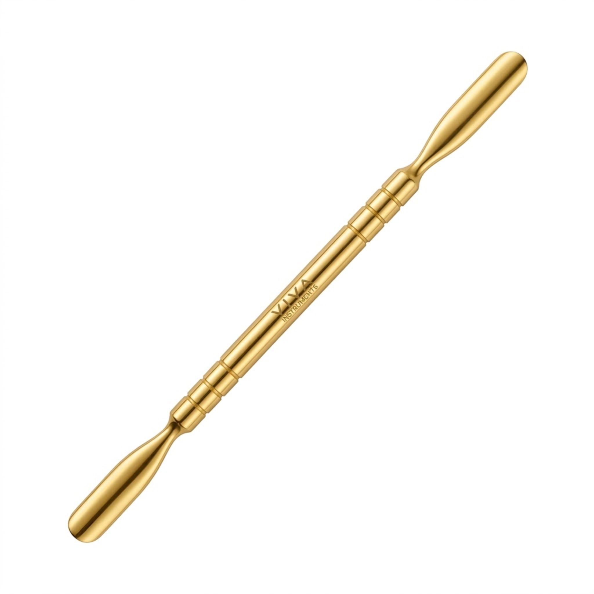 nail cuticle pushers gold double ended spoon ends - viva instruments 
