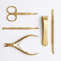 Professional Set of gold manicure nail tools with 'VIVA' branding on a white background - Viva Instruments 