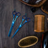 hair scissors set thinning cutting barber shears salon tools gold best quality blue colour - viva instruments 