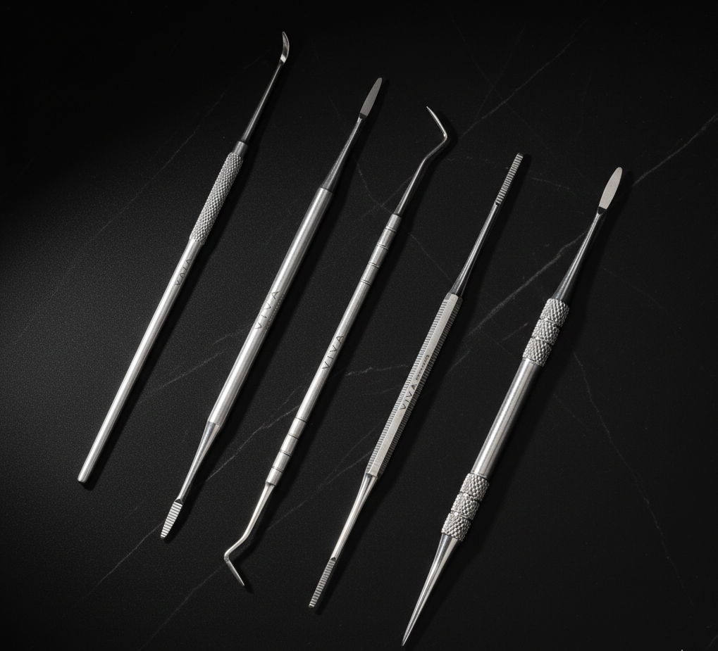 Podiatry tools professional blacks files and probes - viva instruments 