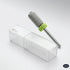 Nail drill bit with clear container on a white background, featuring the VIVA brand. Tungsten Carbide Large Barrel Drill Bit - Coarse Grit (Smooth Top)