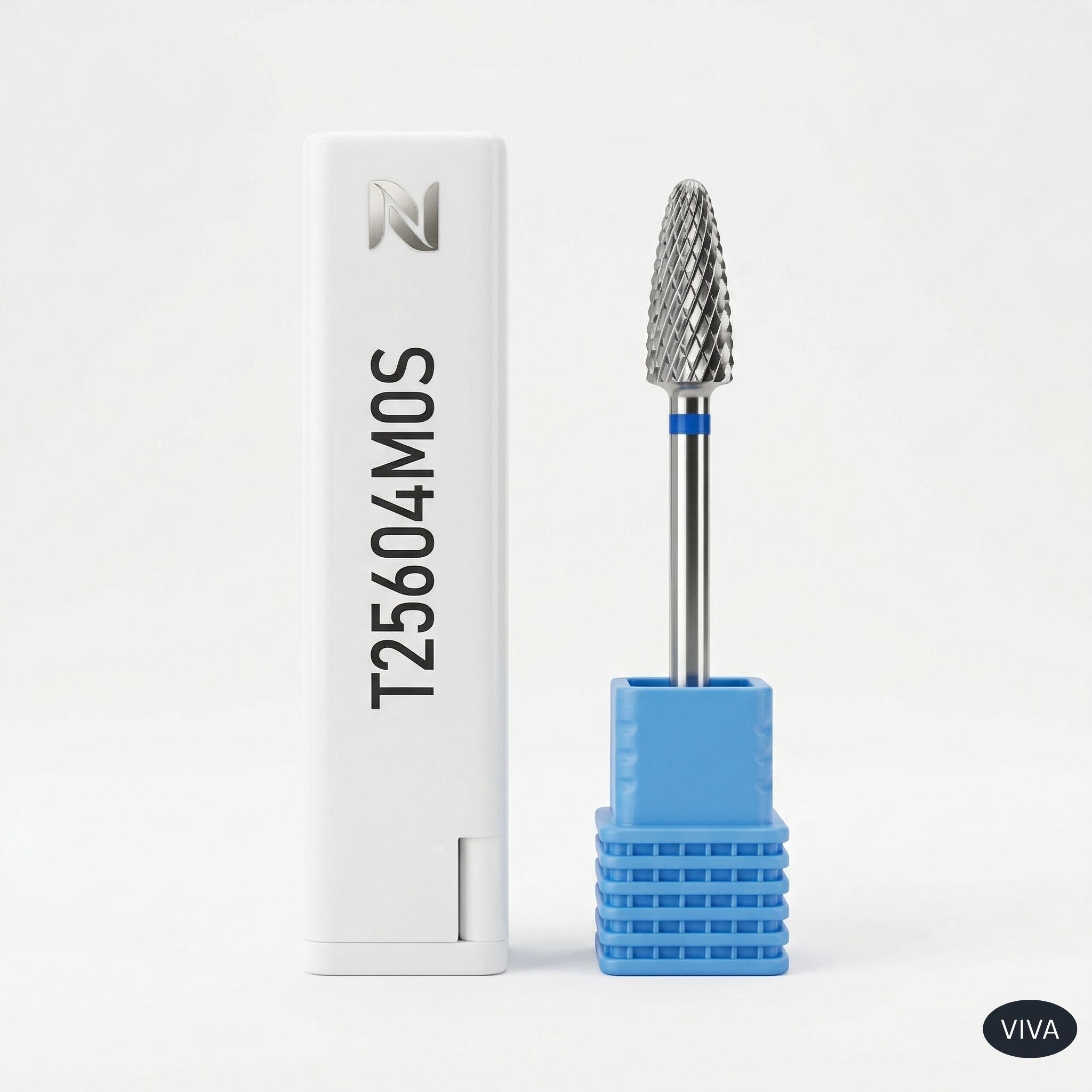 Shop Viva Instruments Medium Grit Flame Carbide Bit. High-durability tungsten for precise cuticle cleaning, product removal, and professional podiatry.
