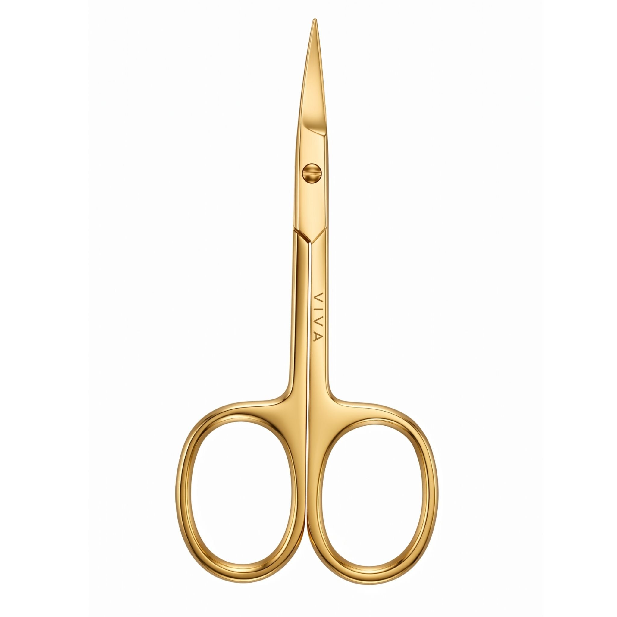 Gold cuticle scissors scissors with 'VIVA' branding on a white background