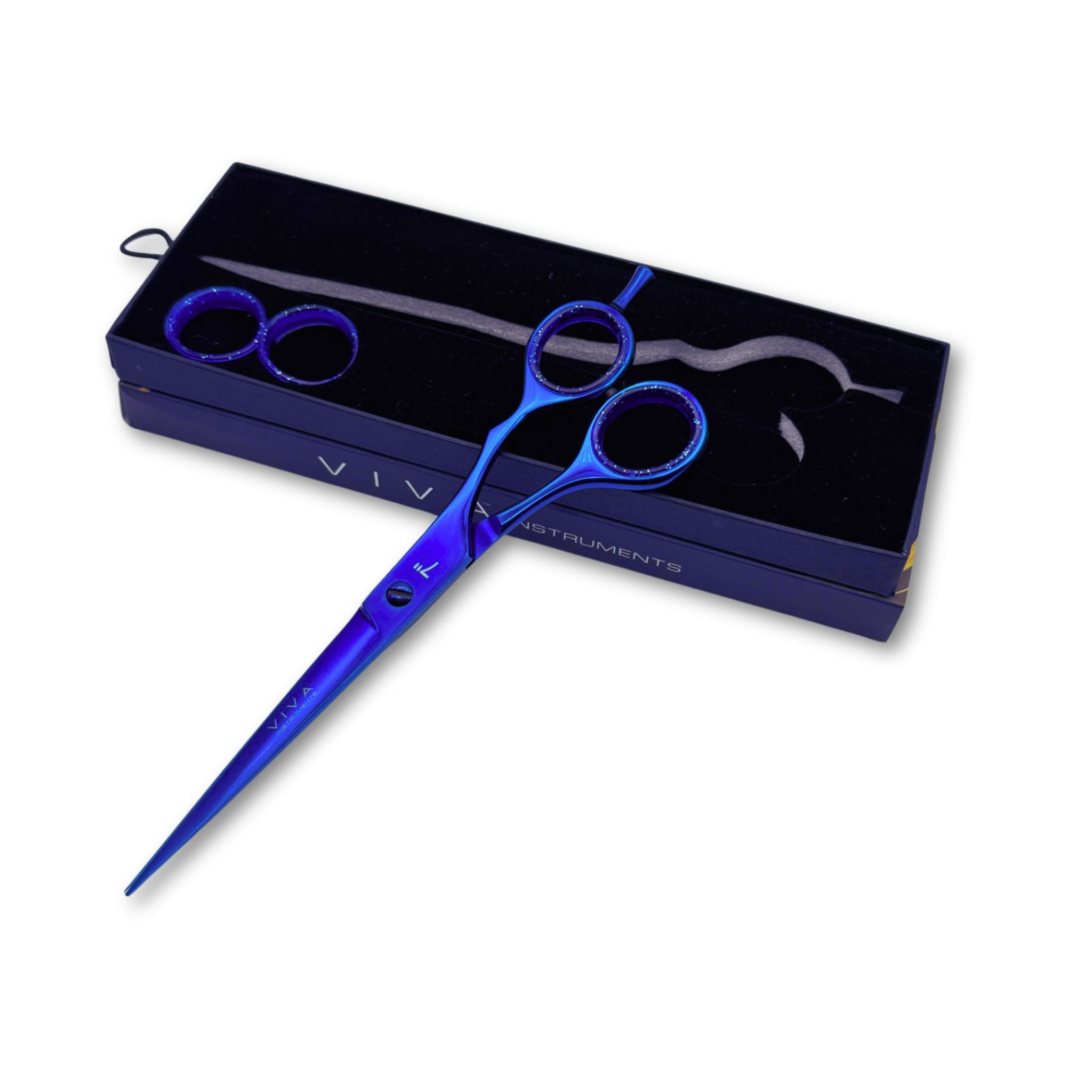 barber scissors haircut shears 7 inch blue colour hairdressing - viva instruments 