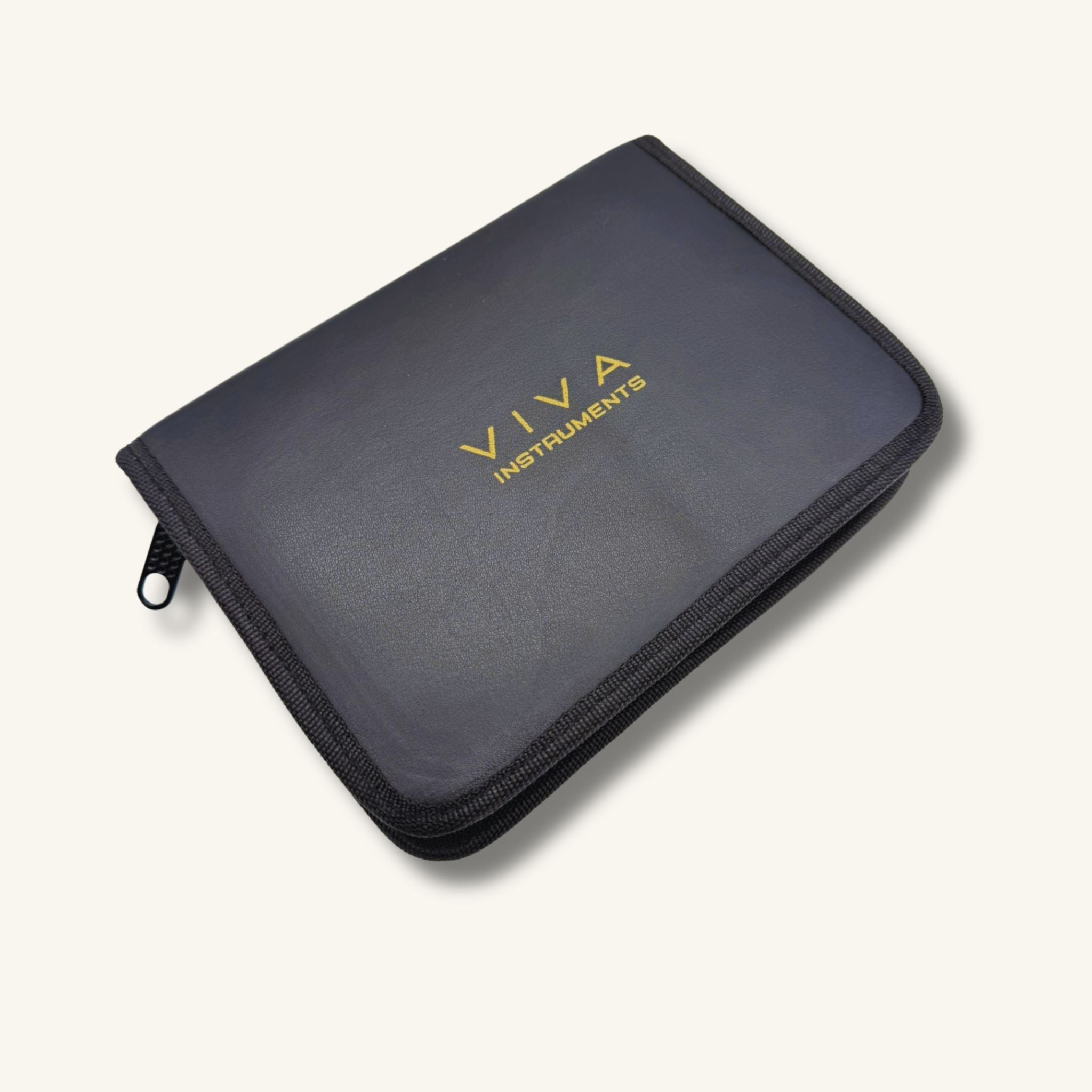 Black manicure tools case with 'VIVA INSTRUMENTS' branding on a white background