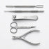 Set of professional VIVA nail care tools including scissors, pliers, and files and pushers on a white background - viva instruments
